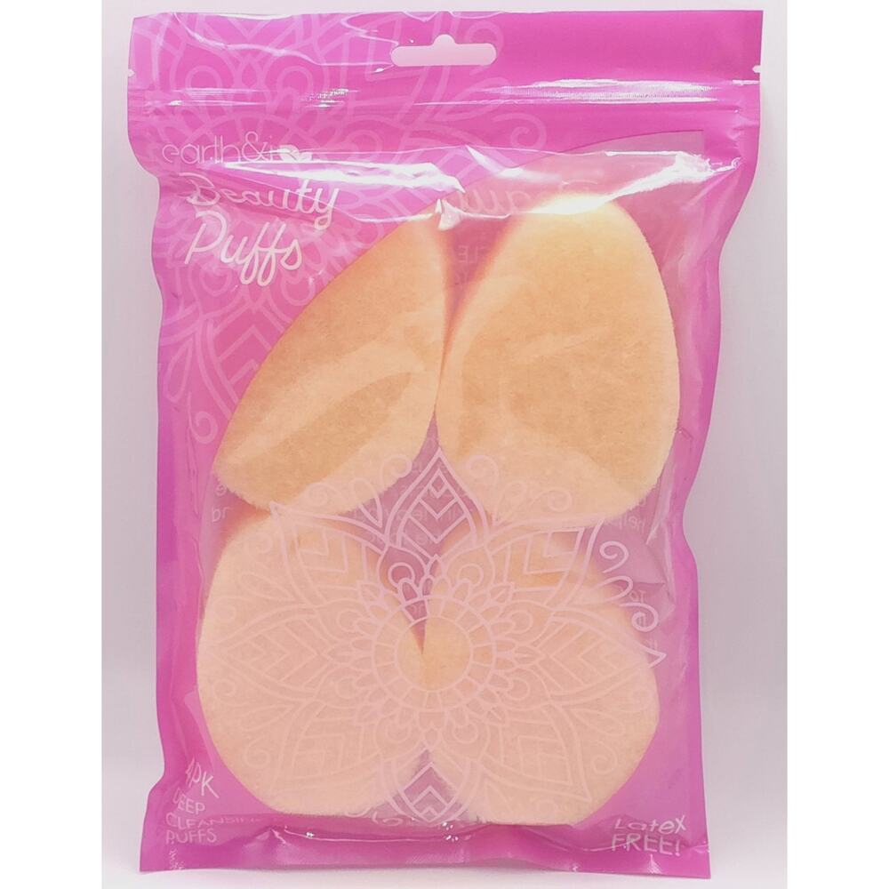 Pack Of 4 Beauty Puffs Deep Cleansing & Exfoliating Soft Scrubbers by Earth & I